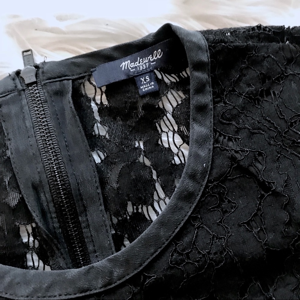 Madewell Lace Refined Tee in Black - Picture 5 of 5